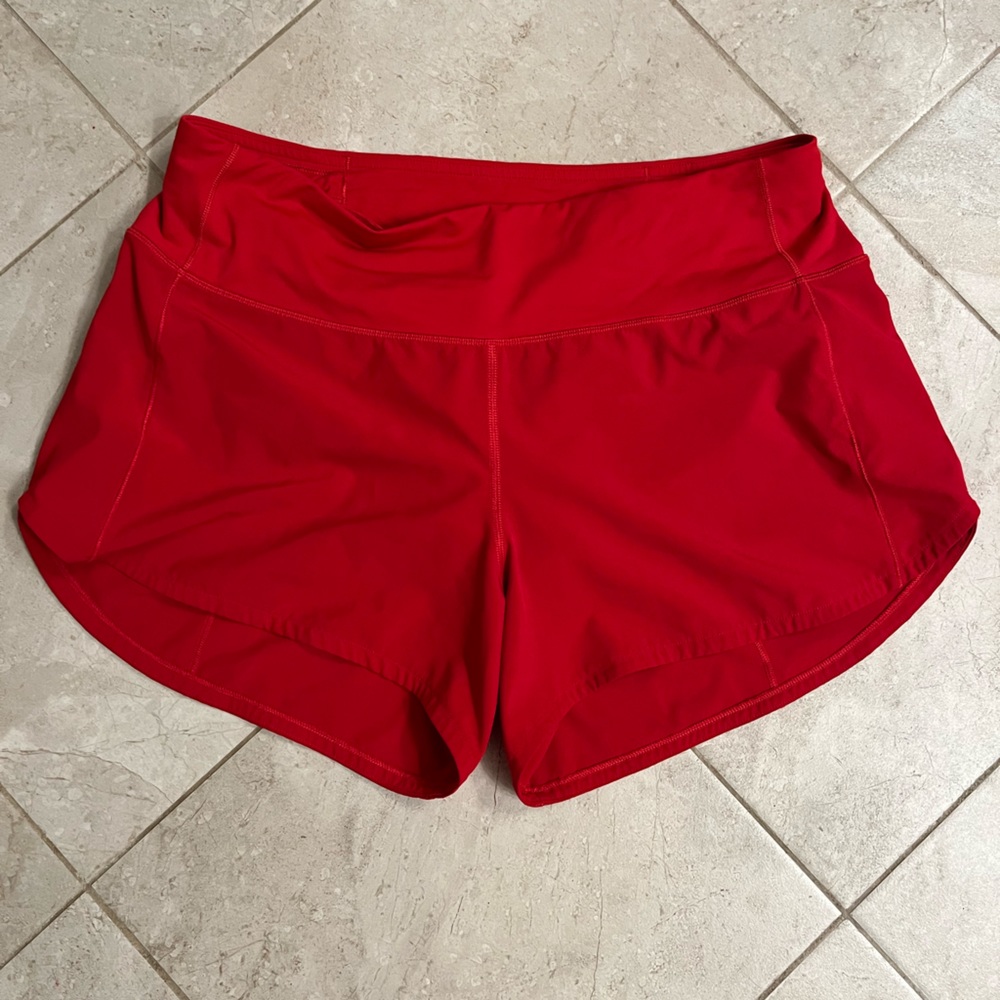 Lululemon Speed Up Mid-Rise Lined Shorts 4” **dark red** size 8